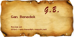 Gan Benedek névjegykártya
